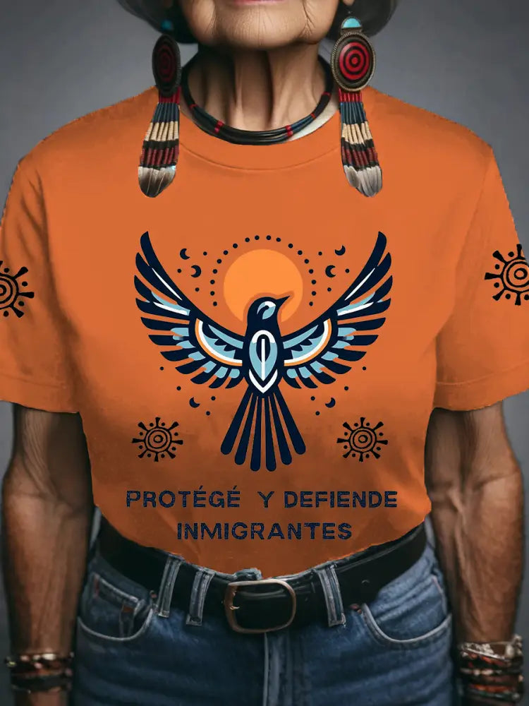 Women’s Protect & Defend Immigrants T-shirts Orange / S