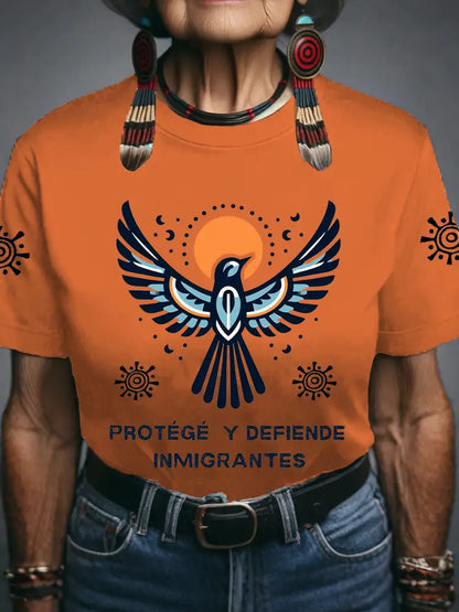 Women’s Protect & Defend Immigrants T-shirts Orange / S