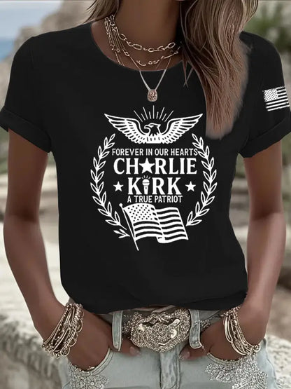 Women’s R.I.P Charlie Kirk Short Sleeve T-shirt Black / S