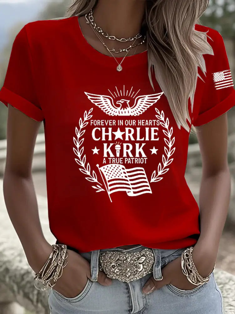 Women’s R.I.P Charlie Kirk Short Sleeve T-shirt Red / S