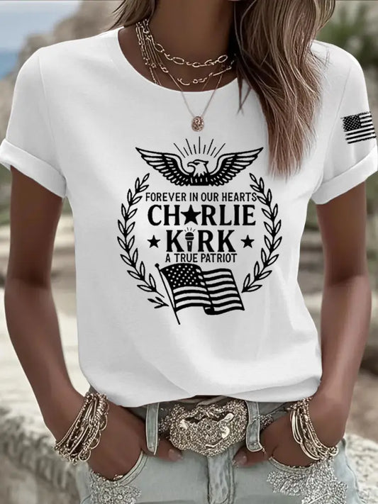 Women’s R.I.P Charlie Kirk Short Sleeve T-shirt White / S