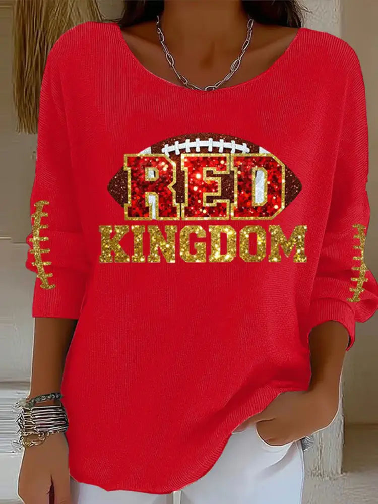 Women’s Red Kingdom Football Casual Top Red / S