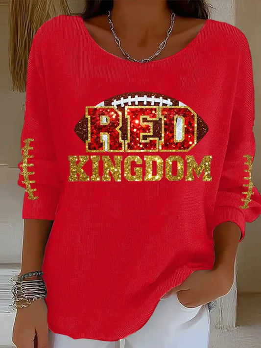 Women’s Red Kingdom Football Casual Top Red / S