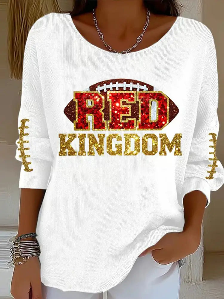 Women’s Red Kingdom Football Casual Top White / S