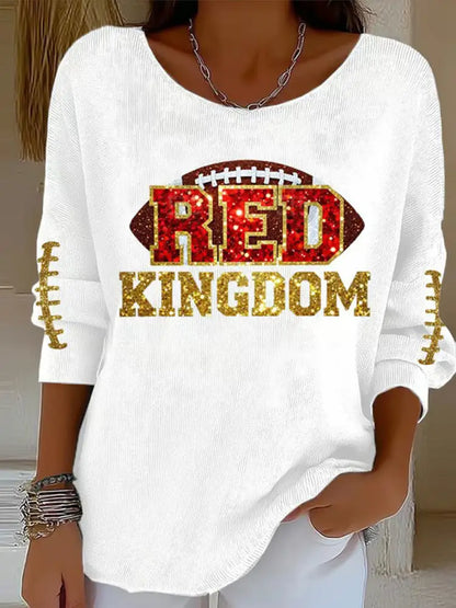 Women’s Red Kingdom Football Casual Top White / S