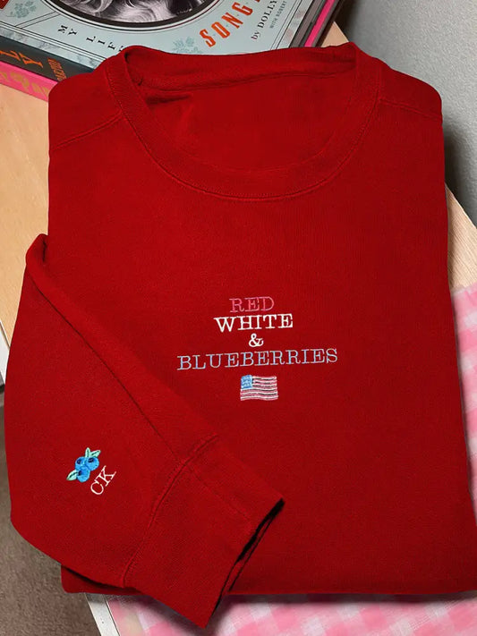 Women’s Red White & Blueberries casual sweatshirt Red / S