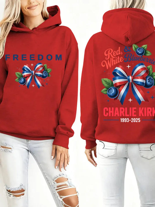 Women’s ’Red White & Blueberries’ hoodie Red / S