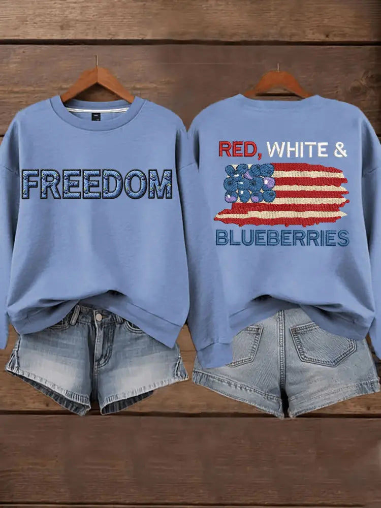 Women’s ’Red White & Blueberries’ sweatshirt Blue / S