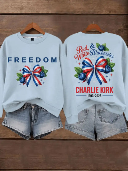 Women’s ’Red White & Blueberries’ sweatshirt Light Blue / S