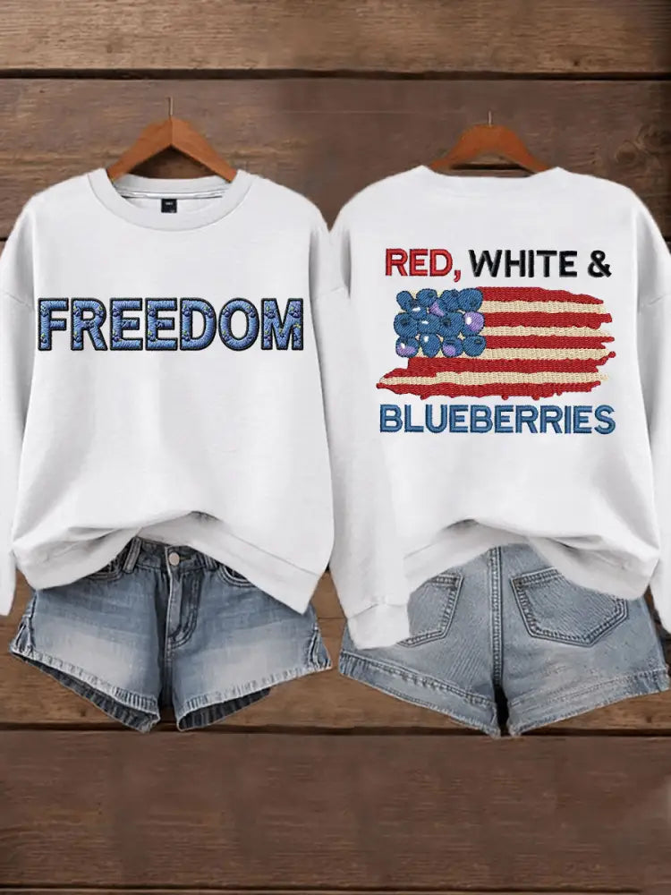 Women’s ’Red White & Blueberries’ sweatshirt White / S