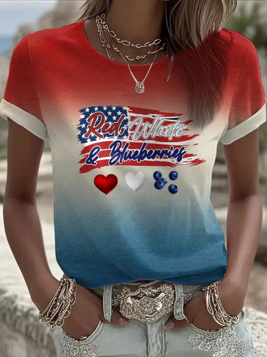 Women’s ’Red White & Blueberries’ T-shirt As picture / S