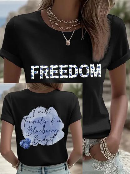 Women’s ’Red White & Blueberries’ T-shirt Black / S