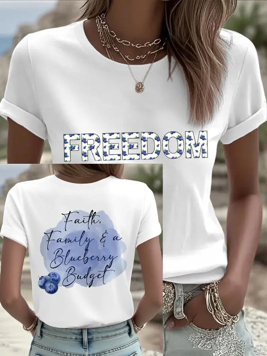 Women’s ’Red White & Blueberries’ T-shirt White / S