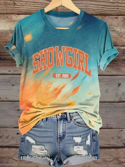 Women’s Showgirl Design Music Fan T shirt As picture / S
