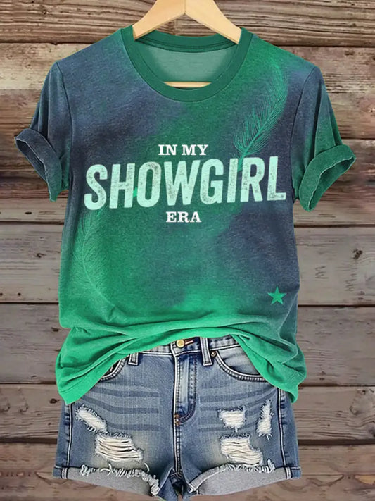 Women’s Showgirl Design Music Fan T shirt As picture / S