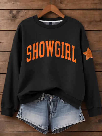 Women’s Showgirl Print Music Fan Sweatshirt Black / S