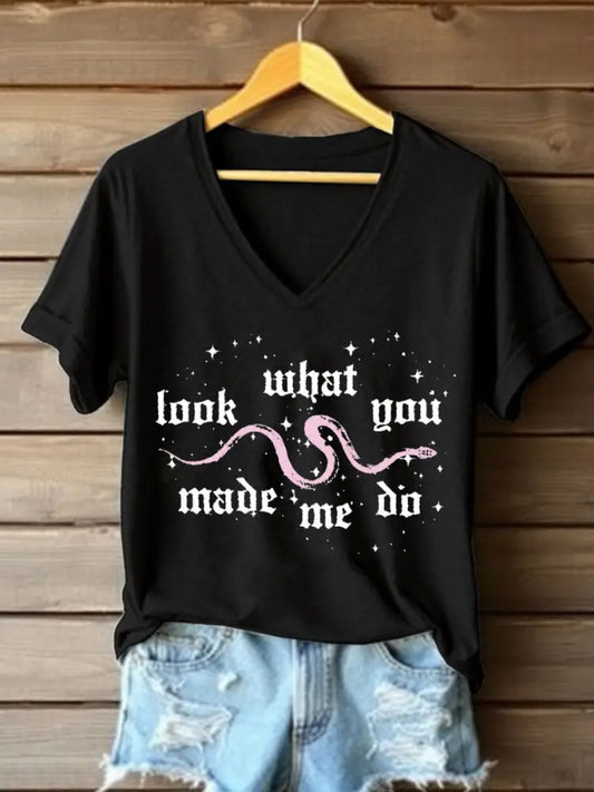 Women’s Snake Album Look What You Made Me Do Printed T shirt Black / S