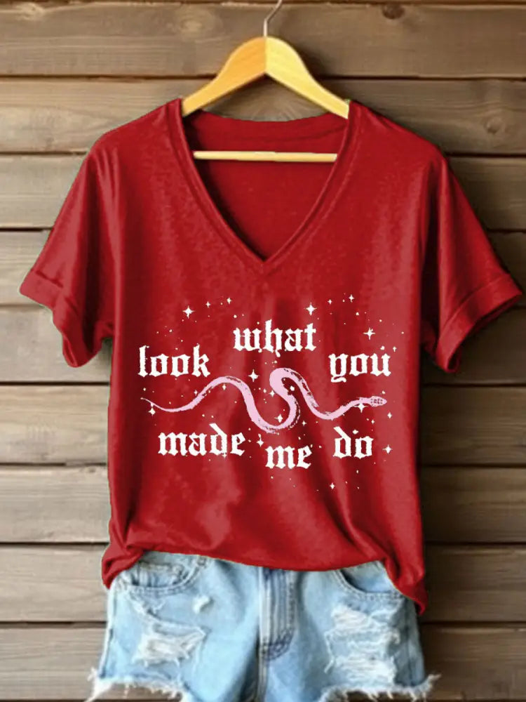 Women’s Snake Album Look What You Made Me Do Printed T shirt Red / S