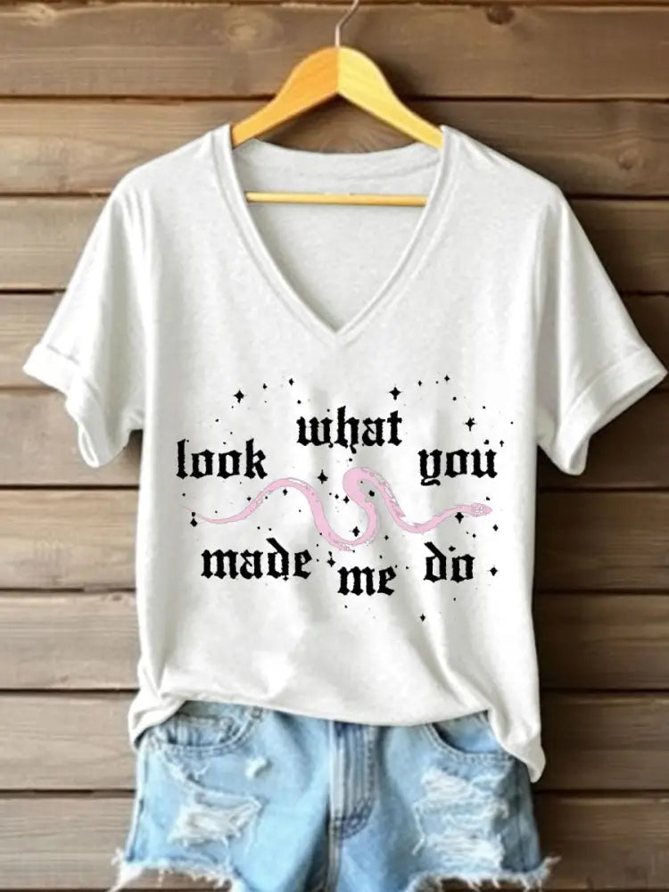 Women’s Snake Album Look What You Made Me Do Printed T shirt White / S