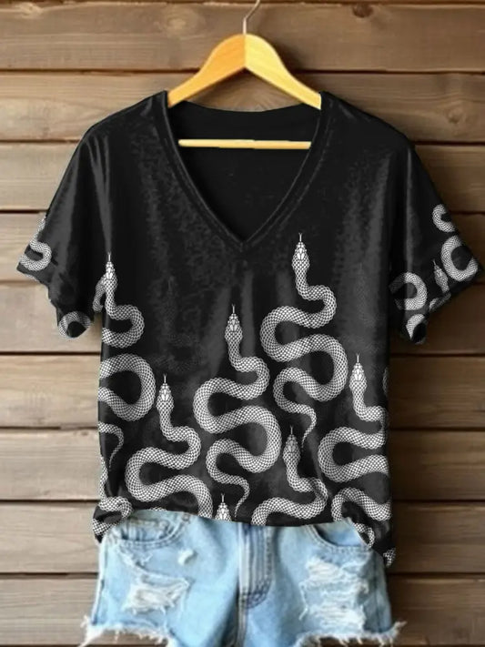 Women’s Snake Album Printed T shirt Black / S