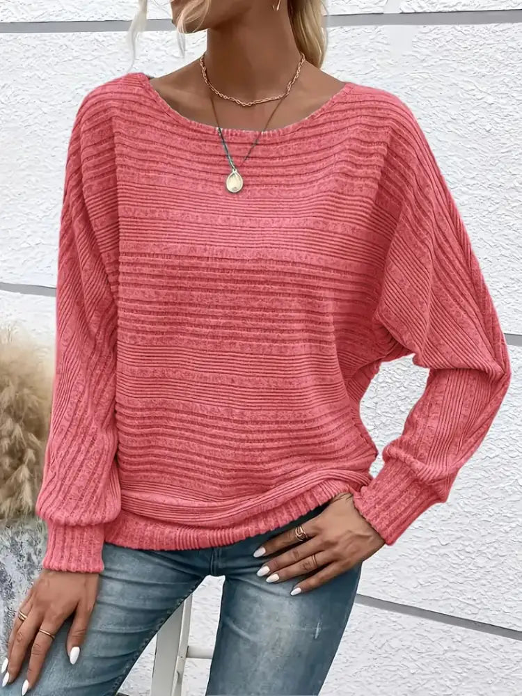 ⏰Women’s Soft Solid Batwing Sleeve Pullover Long Sleeve Top BEST SELLER