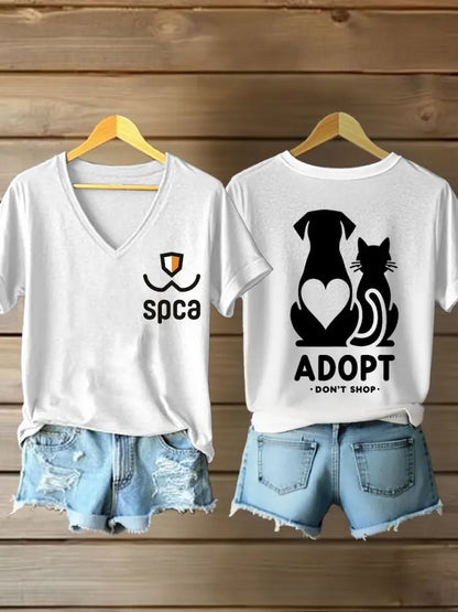 Women’s SPCA V-neck T-shirts White / S