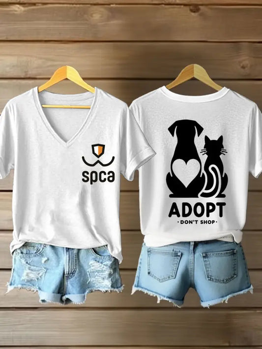 Women’s SPCA V-neck T-shirts White / S