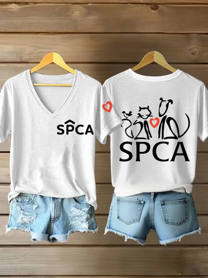 Women’s SPCA V-neck T-shirts White / S
