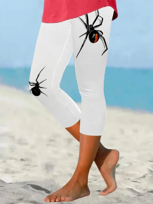 Women’s spiders print leggings White / S