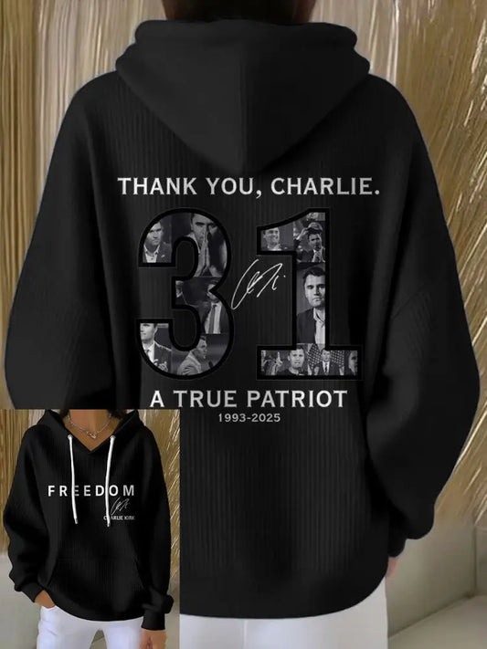 Women’s Thank You Charlie 31 True Patriot Printed Hoodie Black / S