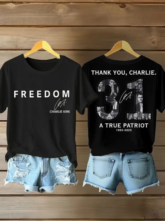 Women’s Thank You Charlie 31 True Patriot Printed T-shirt Black / S