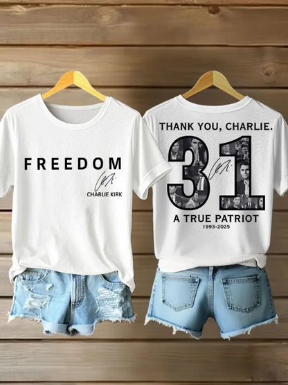Women’s Thank You Charlie 31 True Patriot Printed T-shirt White / S