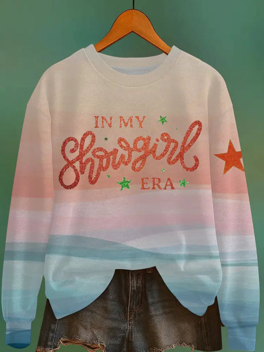 Women’s The Life of A Show Girl Fan Print Sweatshirt As picture / S