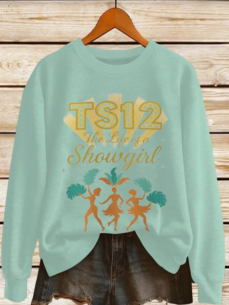 Women’s The Life of A Show Girl Fan Print Sweatshirt As picture / S