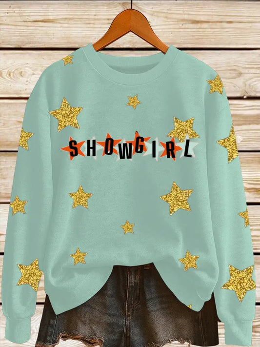 Women’s The Life of A Show Girl Fan Print Sweatshirt As picture / S