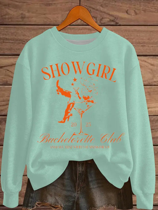 Women’s The Life of A Show Girl Fan Print Sweatshirt As picture / S