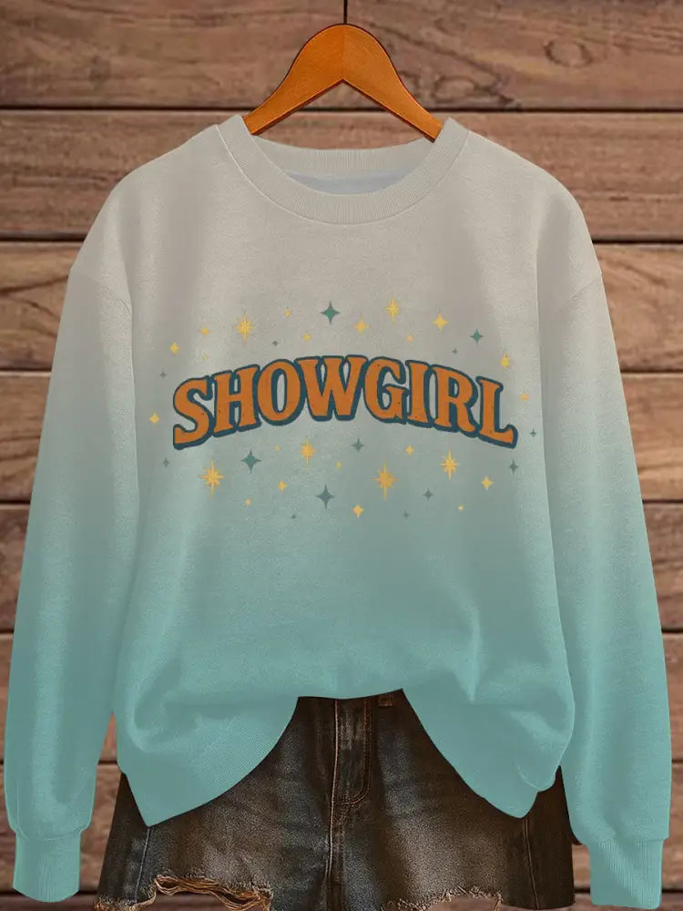 Women’s The Life of A Show Girl Fan Print Sweatshirt As picture / S