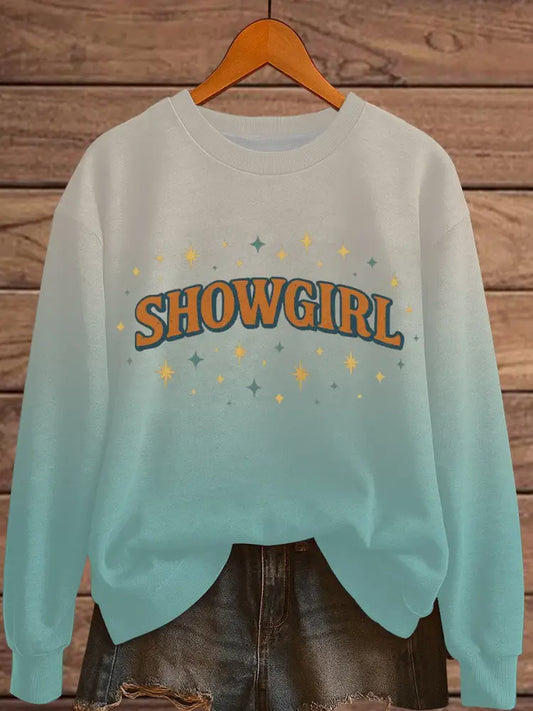 Women’s The Life of A Show Girl Fan Print Sweatshirt As picture / S