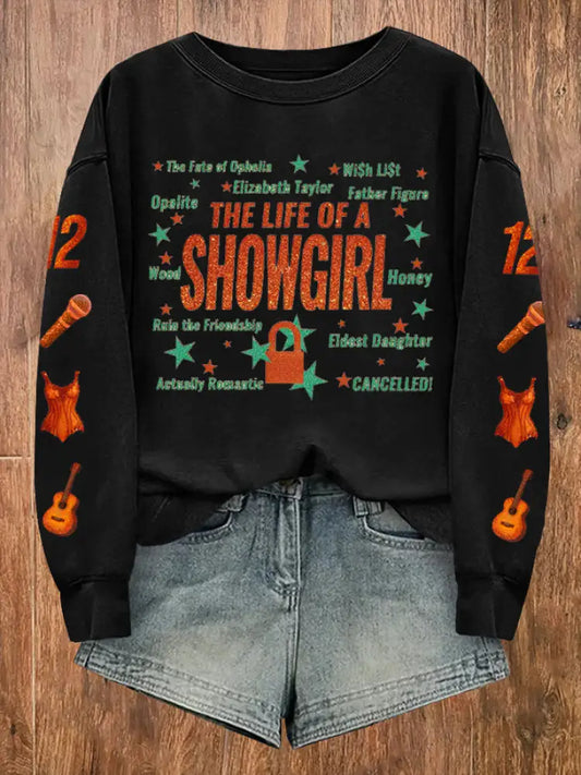 Women’s The Life Of A Showgirl Sweatshirt Black / S