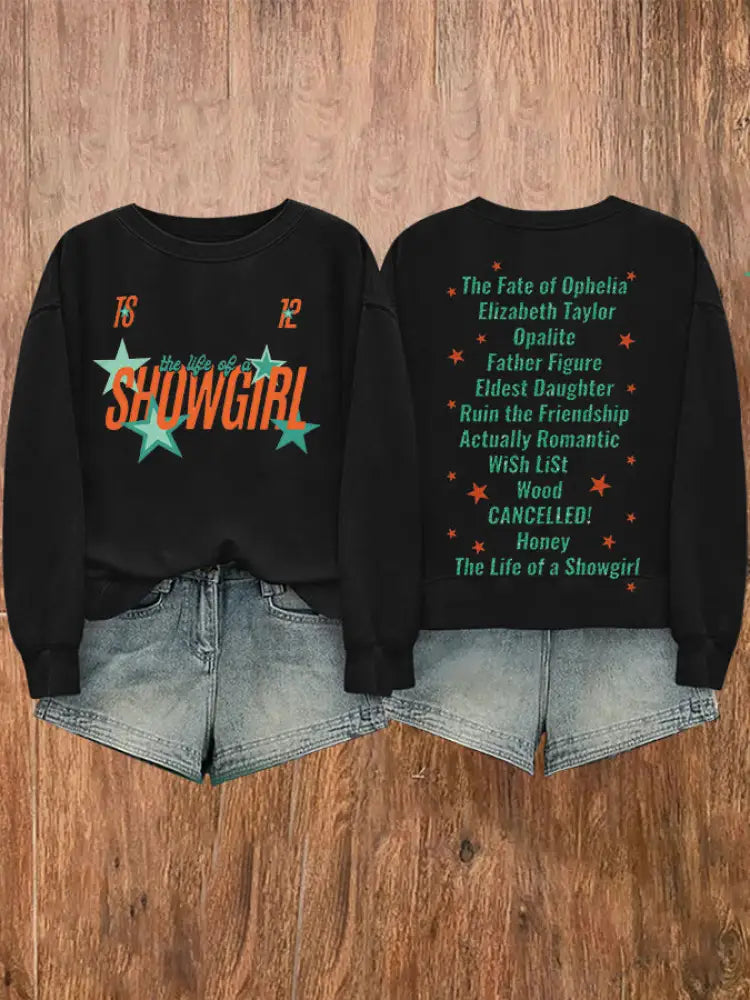 Women’s The Life Of A Showgirl Sweatshirt Black / S