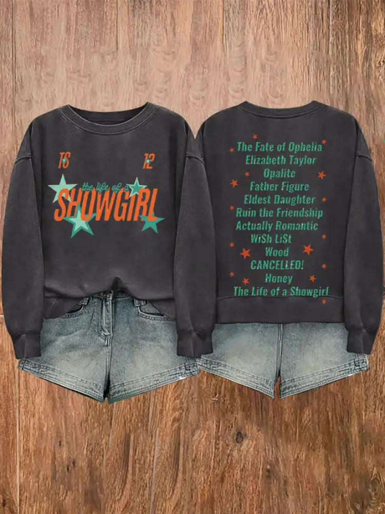 Women’s The Life Of A Showgirl Sweatshirt Dark Gray / S