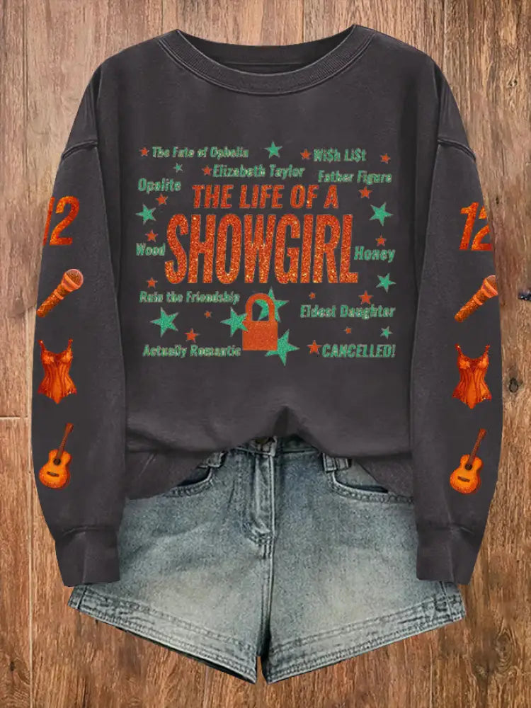 Women’s The Life Of A Showgirl Sweatshirt Dark Gray / S