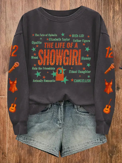 Women’s The Life Of A Showgirl Sweatshirt Dark Gray / S