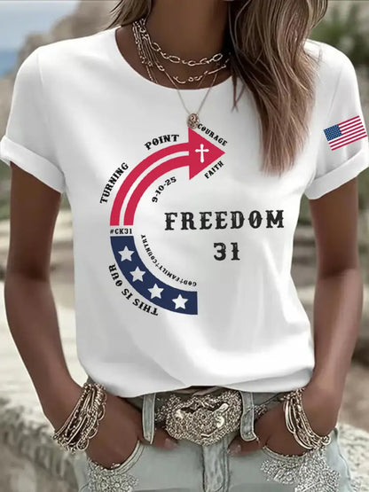 Women’s This Is Our God Family Country Freedom 31 Printed T-shirt White / S