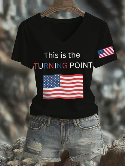 Women’s This Is The Turning Point Printed T-shirt Black / S