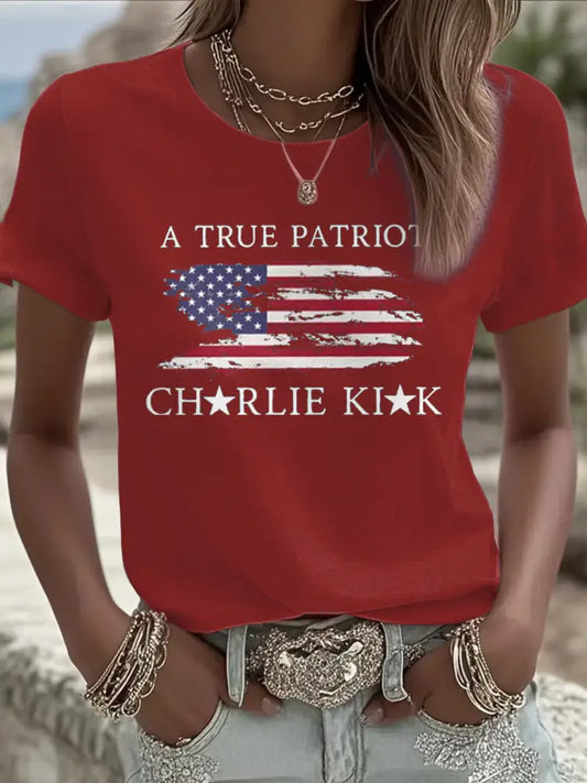 Women’s Turning Point Flag Printed T-shirt Red / S