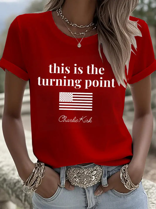 Women’s Turning Point Rip Printed T-Shirt Red / S