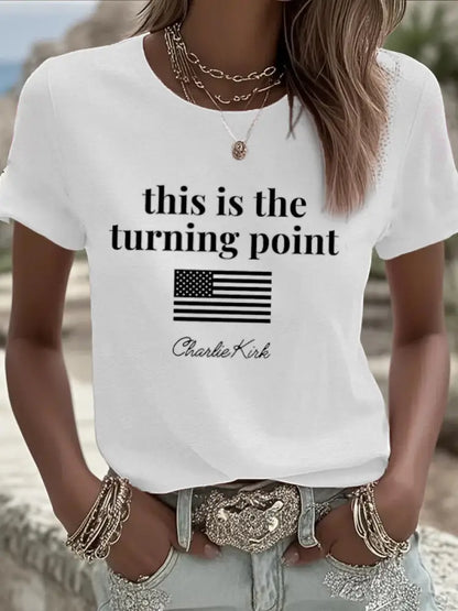 Women’s Turning Point Rip Printed T-Shirt White / S