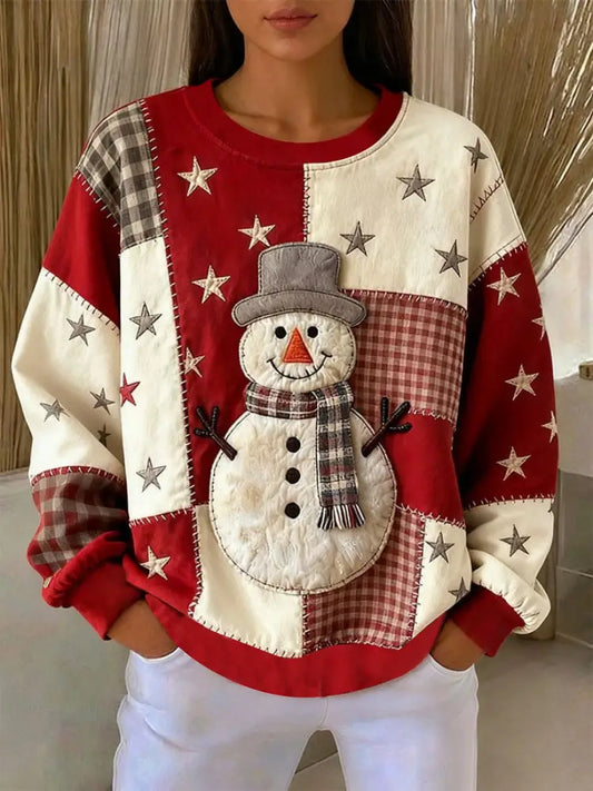 Women’s Vintage Christmas Printed Sweatshirt As picture / S