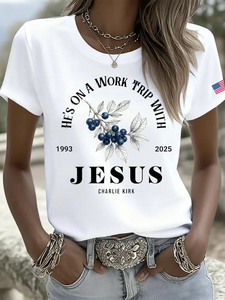Women’s Vintage Freedom American Casual Commemorative Short Sleeve A / S
